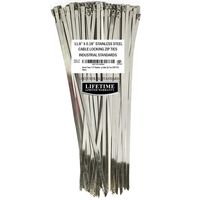 Aroma Trees 100 pcs Metal Zip Ties 11.8" 304 Stainless Steel Exhaust Wrap Coated Locking Cable