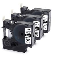 Replace DYMO Rhino 18051 Heat Shrink Label 1/4" Tube Compatible with DYMO Rhino 3000 4200 5200 6000 Industrial Label Maker, Black on White, 4.9 Feet 3-Pack