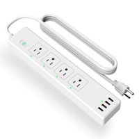 Smart Power Strip WiFi Surge Protector Power Bar by Meross, Alexa Google Home IFTTT Supported, Remote Control, 4 AC Multi Outlets and 4 USB Ports