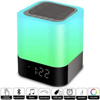 Alarm Clocks for Bedrooms, Hetyre Wireless Bluetooth Speaker with Night Light Bedside Lamp, 4000mAh Portable MP3 Player, Support TF and SD Card, Best Gift for Kids Party