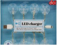 2 Pack DCI Merry Snowflake LED Lights, Glow in The Dark, USB and Charging Cable, 46 inch, Compatible with 5-10