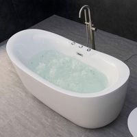 WOODBRIDGE B-0034/BTS1611 71" x 31.5" Whirlpool Water Jetted and Air Bubble Freestanding Bathtub, BTS1611, Tub, 71" B-0034 Whirlpool & Air