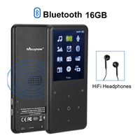 MP3 Player with Bluetooth, Mbuynow 16GB Lossless Sound Music Player 2.4 Inch Screen with FM Radio Voice Recorder Touch Button E-Book Reader Support Up to 128GB TF Card (Black)