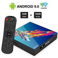 Android TV Box, YAGALA R3 Android 9.0 TV Box 2GB RAM 16GB eMMC ROM Dual WiFi 2.4/5.0GHz BT4.2 3D 4K USB3.0 Media Player