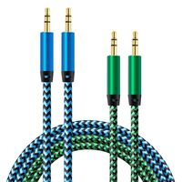 AUX Cord for Car, Ailkin 2 Pack 3.5mm Auxiliary Audio Cable, Braided Stereo AUX Chords Compatible Headphone Car, iPhone, iPod, iPad, Samsung Galaxy, HTC, LG, Google Pixel, Tablet & More