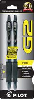 PILOT G2 Premium Refillable & Retractable Rolling Ball Gel Pens, Fine Point, Black Ink, 2-Pack (31031)