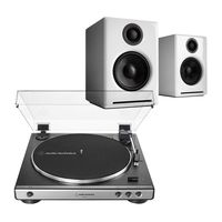 AUDIOTECHNICA AT-LP60X-GM Fully Automatic Belt-Drive Stereo Turntable (Gunmetal) with Audioengine A2+ Premium Powered Wireless Desktop Speakers - Pair (White)
