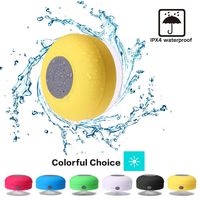 HD Water Resistant Bluetooth Shower Speaker, Pokanic Waterproof Handsfree Portable Speakerphone Built-in Mic Control Buttons Suction Cup (Yellow.)