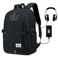 Travel Laptop Backpack,Anti Theft Business Computer Bag for Women and Men, Slim Water Resistant College School Bookbag with USB Charging Port Fits UNDER 17 Inch Laptop & Notebook by LACATTURA - Black