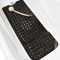 Wimaha XL Bathtub Mat, Bath Shower Mat Non Slip for Bathroom, Machine Washable, Ideal for Kids Toddler Senior, 39 x 16, Black