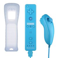 Controller for Wii,Bigaint Built in Motion Plus Remote and Nunchuck Controller for Nintendo Wii/Wii U with Silicon Case（Blue）