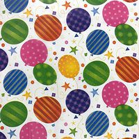Black Cat Avenue 20" x 30" Printed Tissue Paper for Gift Wrapping, 20-Sheet, Festive Balloons