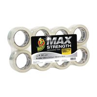 Duck MAX Strength Packing Tape Refill, 8 Rolls, 1.88 Inch x 54.6 Yard, Clear (241531)
