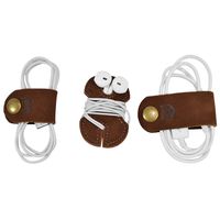 Cord Keeper (Cord Clam) & Headphone Wrap 3-Pack Handmade by Hide & Drink :: Swayze Suede