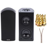 PIONEER Elite Dolby Atmos Enabled Andrew Jones Bookshelf Speakers Pair (SPEBS73LR) with Brass Speaker Banana Plugs (9437) & 16 AWG Speaker Wire 100ft (14916)