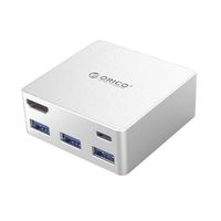 ORICO Data Hub, USB C HUB for PC with Type C Charging Port, USB Power Delivery (USB PD), 4K HDMI Adapter, 3 USB 3.0 Ports for MacBook, Chromebook [Premium Aluminum Chassis]