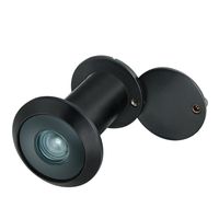 TOGU TG2614YG-MBC Brass UL Listed 220-degree Door Viewer with Heavy Duty Privacy Cover for 1-3/8" to 2-1/6" Doors, Matt Black Finish