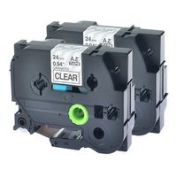 Nineleaf 2 Pack Black on Clear 24 mm x 8 m 1'' 26.2ft Label Tape Cassette Compatible for Brother P-Touch TZe151 TZ-151 TZe-151 TZ151 Laminated for PT-P700 PT-P750W PT-D600 PT-520 PT-530 Label Maker