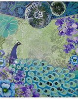 Designs by Pricilla Medium Silver Foil Peacock Gift Bag