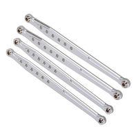 Mxfans Silver Aluminum SCX0007 SCX0010 Front & Rear Suspension Link Rod Linkage for AXIAL SCX10 Electric 4WD RC1:10 Car Set of 2