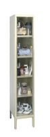 Hallowell USVP1256-5PT Safety-View Plus Locker, 12" Width x 15" Depth x 66" Height, 5-Tier, 1-Wide, Knock-Down, 729 Parchment