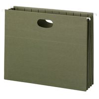 Smead 100% Recycled Hanging Pocket with Full-Height Gusset, 3-1/2" Expansion, Letter Size, Standard Green, 10 per Box (64226)