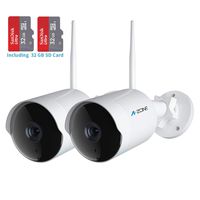 Outdoor Security Camera - HD 1080P Bullet Camera 2.4G IP66 Waterproof 50ft Night Vision Home Surveillance IP Camera Two-Way Audio, Motion Detection Alarm/Recording,Set of 2(with 32GB SD Card)