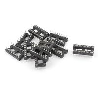 Uxcell a15012900ux0202 2.54 mm 2 Row 16 Pins Round Hole DIP IC Chip Socket Adaptor, 10 Pieces