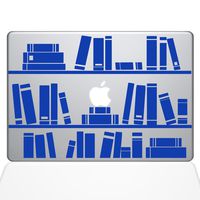 The Decal Guru 1649-MAC-15X-DB Bookshelf Library Decal Vinyl Sticker, Dark Blue, 15" MacBook Pro (2016 & Newer)