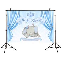 Allenjoy 7x5ft Blue Elephant Baby Shower Party Backdrop Newborn Baby Birthday Party Crown Circus Drapes Welcome Decorations Photography Background Photo Banner