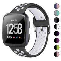 XIMU Sport Bands Compatible with Fitbit Versa/Versa 2 / Versa Lite, Soft Silicone Waterproof Breathable Sport Watch Strap Replacement Wristband Accessories Women Man for Versa Smart Watch