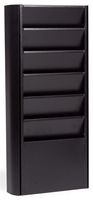 Displays2go Wall Magazine Holder 9-5/8 x 24 x 2-7/8 Inches Textured Black Polished Catalog Rack (JMWM6BLK)
