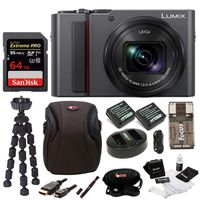 PANASONIC LUMIX ZS200 4K Camera 15X Leica DC Vario-Elmar Lens DC-ZS200K (USA Silver) Premium Bundle