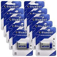 BlueDot Trading Heavy Duty 9 Volt Batteries, 10 Count