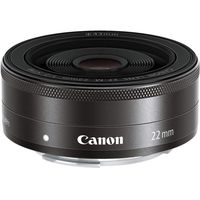 Canon EF-M 22mm f/2 STM Pancake Lens (Black) with 3 UV/CPL/ND8 Filters + Strap + Kit