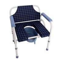 Bedside Commode Portable Bariatric Toilet Chair Steel Pipe Safety Frames Height Adjustable No Tool Installation