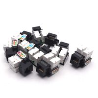 Antrader 10-Pack RJ45 Cat5e Keystone Jack Module Connector Adapter for Wall Plate Internet Network Ethernet LAN Cable in Black