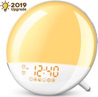 YISSVIC Wake Up Light Alarm Clock Sunrise Alarm Clock Radio and Sunset Fading Light Dual Alarm Clocks/7 Colors/FM Radio/Snooze Function