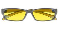 Blue Light Blocking,UV Protection,Reduce Eyestrain,Computer Gaming IPAD Reading Glasses for Men and Women(Grey/Yellow Arm,Yellow Tinted Lens) without Strength +0.00