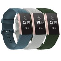 adepoy Compatible with Fitbit Charge 3 Bands for Women Men Large Small, Adjustable Replacement Wristbands for Fitbit Charge 3 and Fitbit Charge 3 SE, 3 Pack, Slate, SlateGray, ArmyGreen, Small