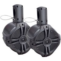 POWER ACOUSTIK MWT-65T Marine-Grade 6.5 500-Watt Wake Tower Enclosure & Speaker System (Titanium) - ONE YEAR Warranty