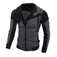 FAPIZI ❈ Men Coat ❈ Men Thickening Retro Long Sleeve Hoodie Coat (M, Black)