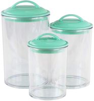 Reston Lloyd 11192 6pc Acrylic Canister Set, Set of 3, Seafoam