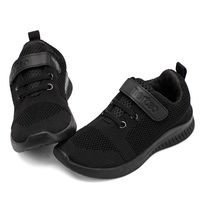 nerteo Toddler Sneakers Boys Girls Kids Running School Uniform Shoes | Breathable, Lightweight. Machin Washable All Black 10 M US Toddler