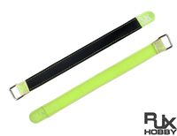 RJX Non Slip Silicone (K) evlar Metal Claps Battery Straps 20x250mm 2Pcs Yellow