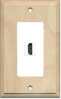 RiteAV - 1 Port HDMI 2.0 Decorative Wall Plate (Wood & White)