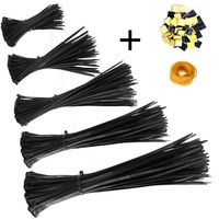 Honyear Zip Ties 500 Pcs Nylon Cable Zip Ties with Self-Locking 4/6/8/10/12 Inch, Black, UV Resistant, Heavy Duty