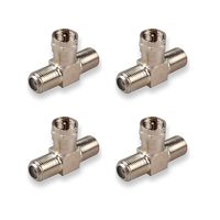 VONOTO 4 Pack 3-Way F-Type Coax Cable Splitter Combiner Male to 2 Female for Video VCR Antenna TV Cable Satellite