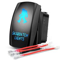 Nilight 90003B Sasquatch Rocker 5Pin Laser On/Off LED Light 20A/12V 10A/24V Switch Jumper Wires Set for Jeep Boat Trucks,2 Years Warranty