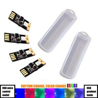 CHIYOU Car Mini USB LED Car Interior Ambient Lighting Multicolor Decoration Night Light Change Color by Rhythm with USB Charging for All Cars Vehicle Automotive Decorative Led Lamp (Multicolor 4PCS)